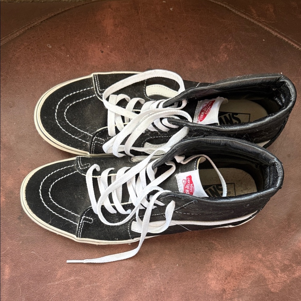 Vans Black and White High-Top Sneakers